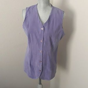 Synari sleeveless button down top size small